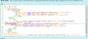 Meta HTML editor with conditional output