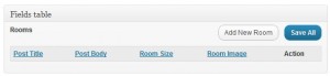 Fields Table for creating groups of repeating custom fields the fields table meta box for the parent page