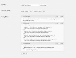 Setting up filters for a property search