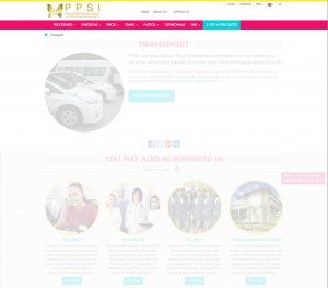 The PPSI site’s header on the front-end