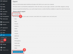 Exporting sample content