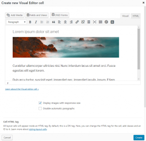 Visual Editor Cell