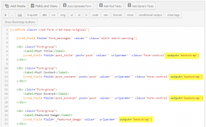 Auto-generated CRED form with Bootstrap compatibility added