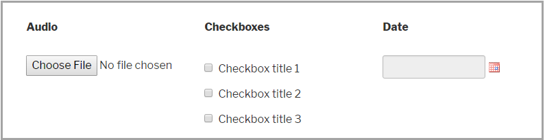 CRED form fields easily arranged in a 3-column grid